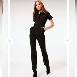 NWT Good American fit for success size 0 black denim jumpsuit